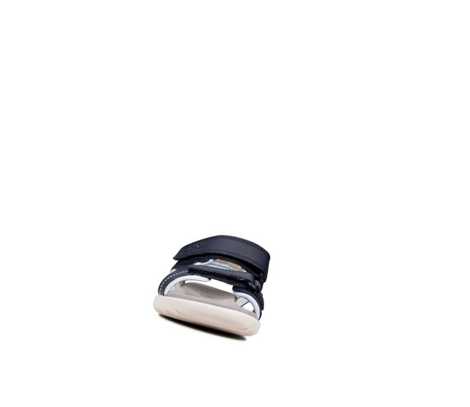 Clarks Rocco Wave Textil Lässige Sandalen Jungen Navy | RYIP51306