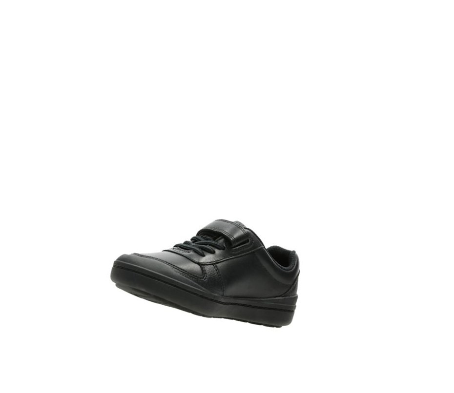 Clarks Rock Verve Leder Schulschuhe Jungen Schwarz | XMPU15302