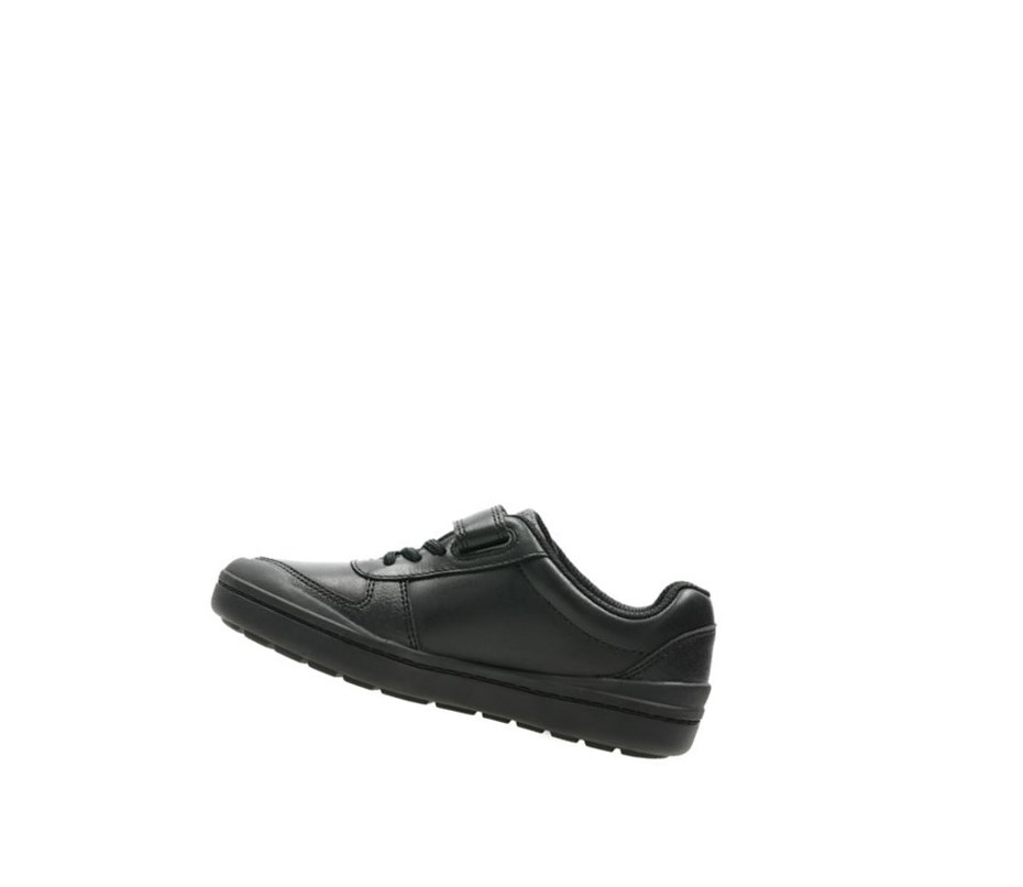 Clarks Rock Verve Leder Schulschuhe Jungen Schwarz | XMPU15302