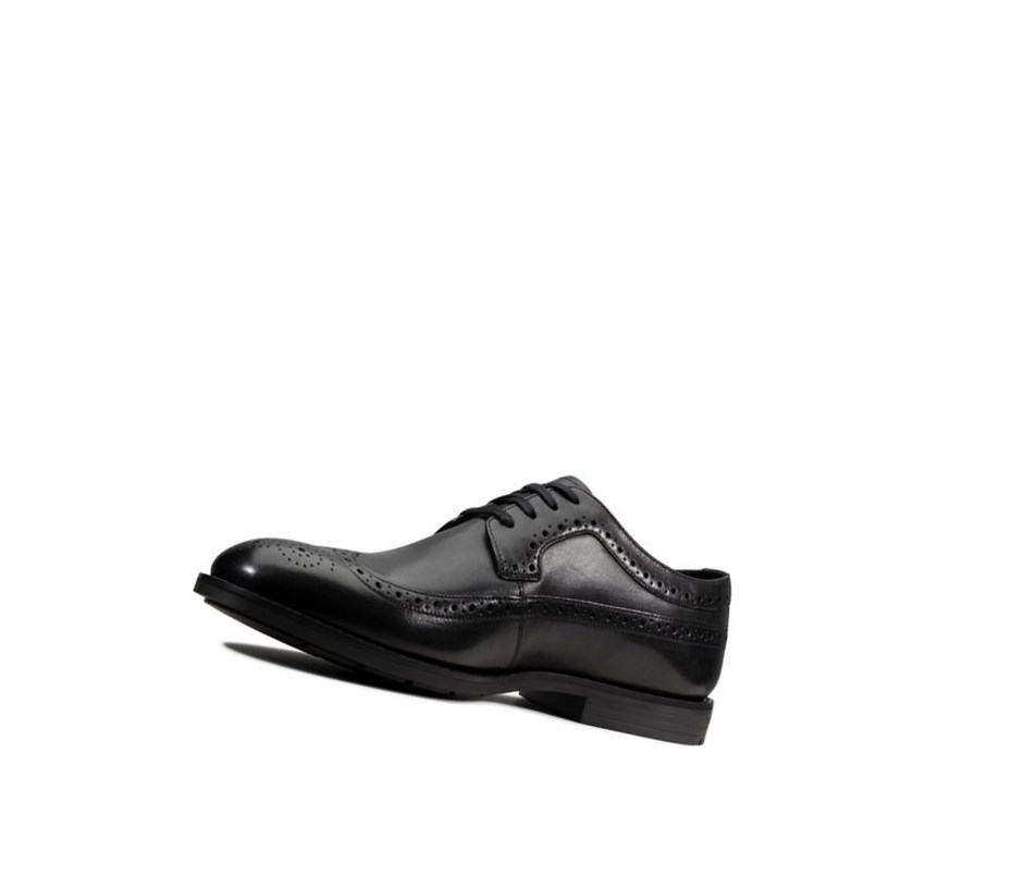 Clarks Ronnie Limit Leder Brogues Herren Schwarz | IXJU14069