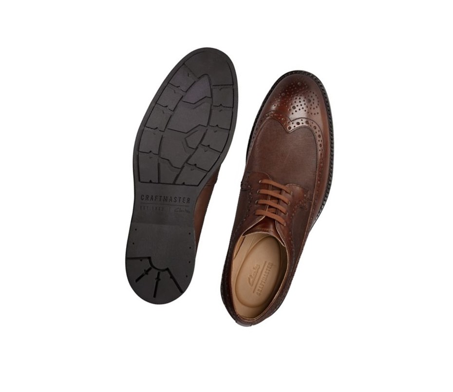 Clarks Ronnie Limit Leder Lederschuhe Herren Dunkelbraun | AIFC80716