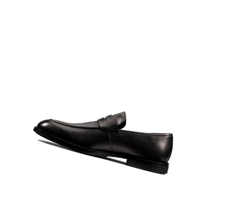Clarks Ronnie Step Leder Wanderschuhe Herren Schwarz | UYWT05896