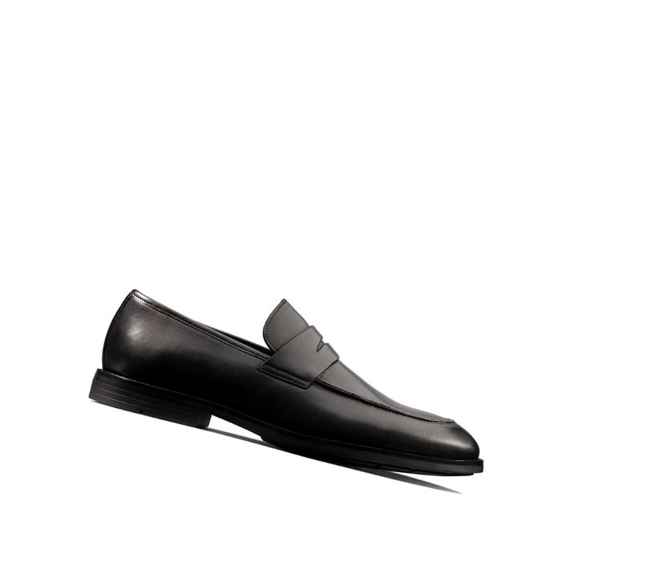 Clarks Ronnie Step Leder Wanderschuhe Herren Schwarz | UYWT05896