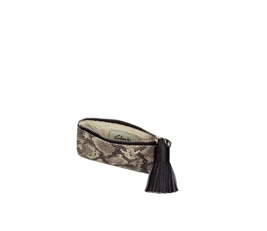 Clarks Roslyn Bella Leder Leather Bags Damen Beige Schlangenoptik | SCEI71243