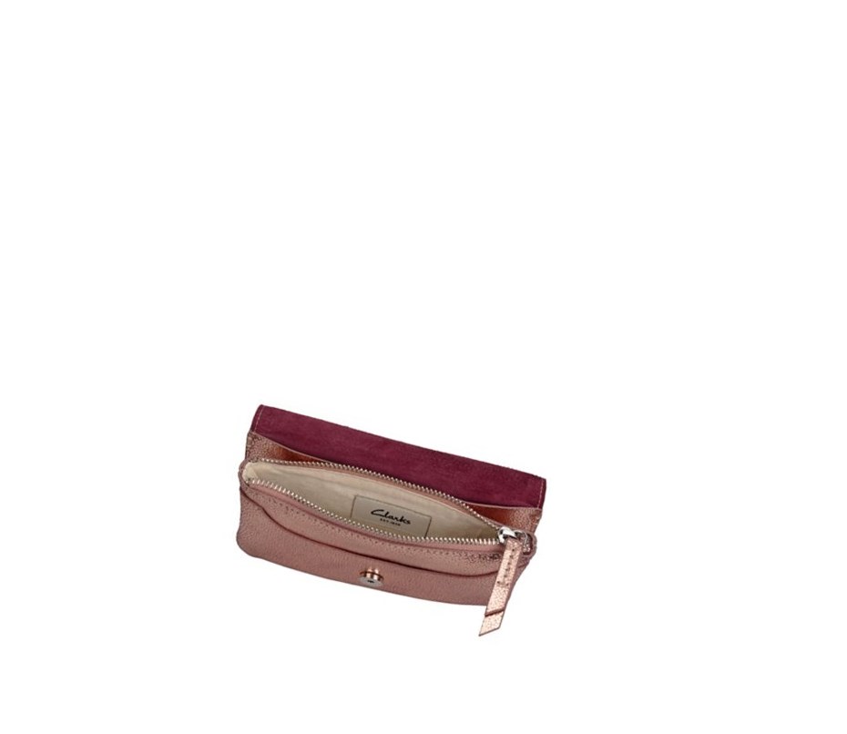 Clarks Roslyn Rose Leder Leather Bags Damen Rosa Gold | XKRI91230