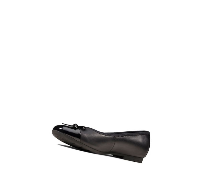 Clarks Scala Bloom Leder Schulschuhe Mädchen Schwarz | VQZC62517