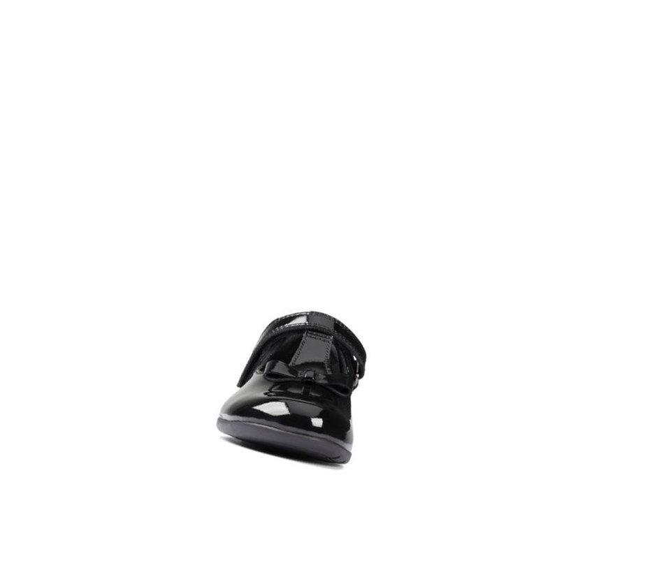 Clarks Scala Hope Lack Leder Schulschuhe Mädchen Schwarz | XAGL20153