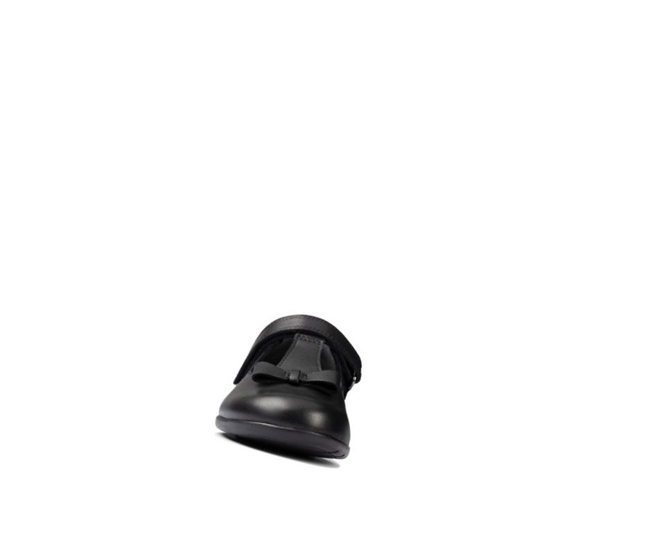 Clarks Scala Hope Leder Schulschuhe Mädchen Schwarz | CIWL60981