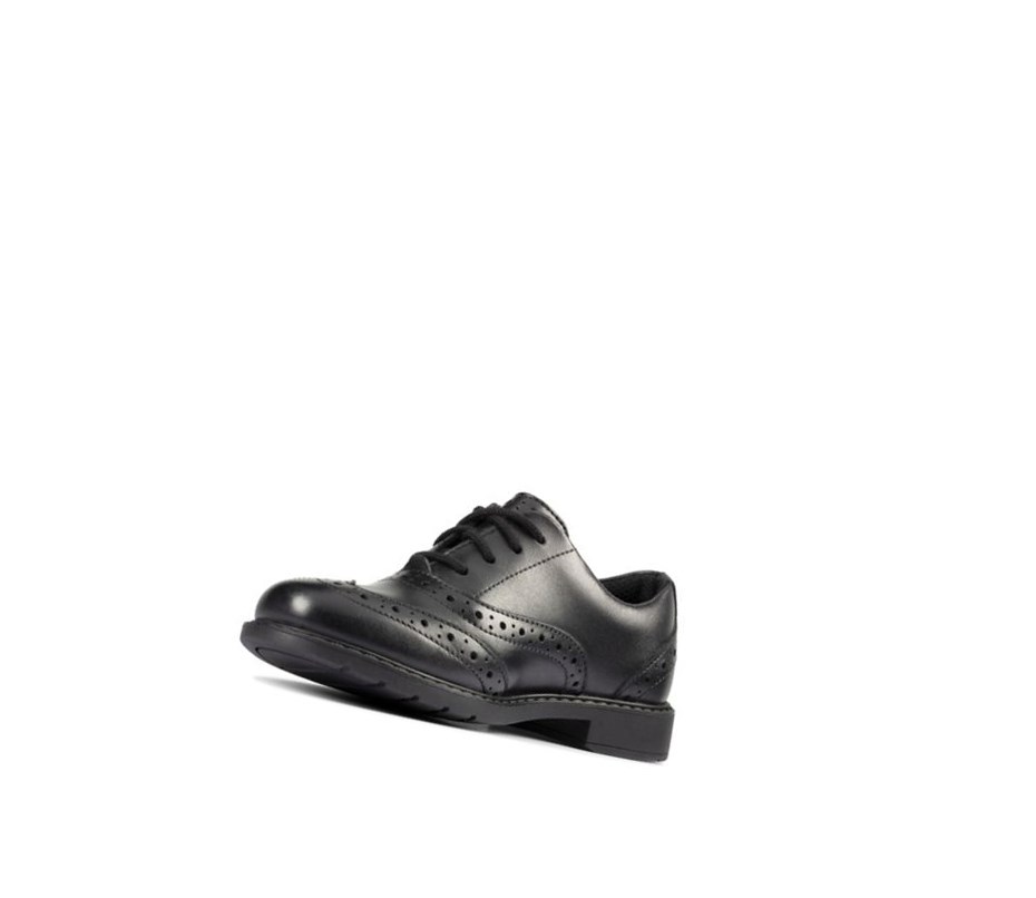Clarks Scala Leder Schulschuhe Jungen Schwarz | UREL14230