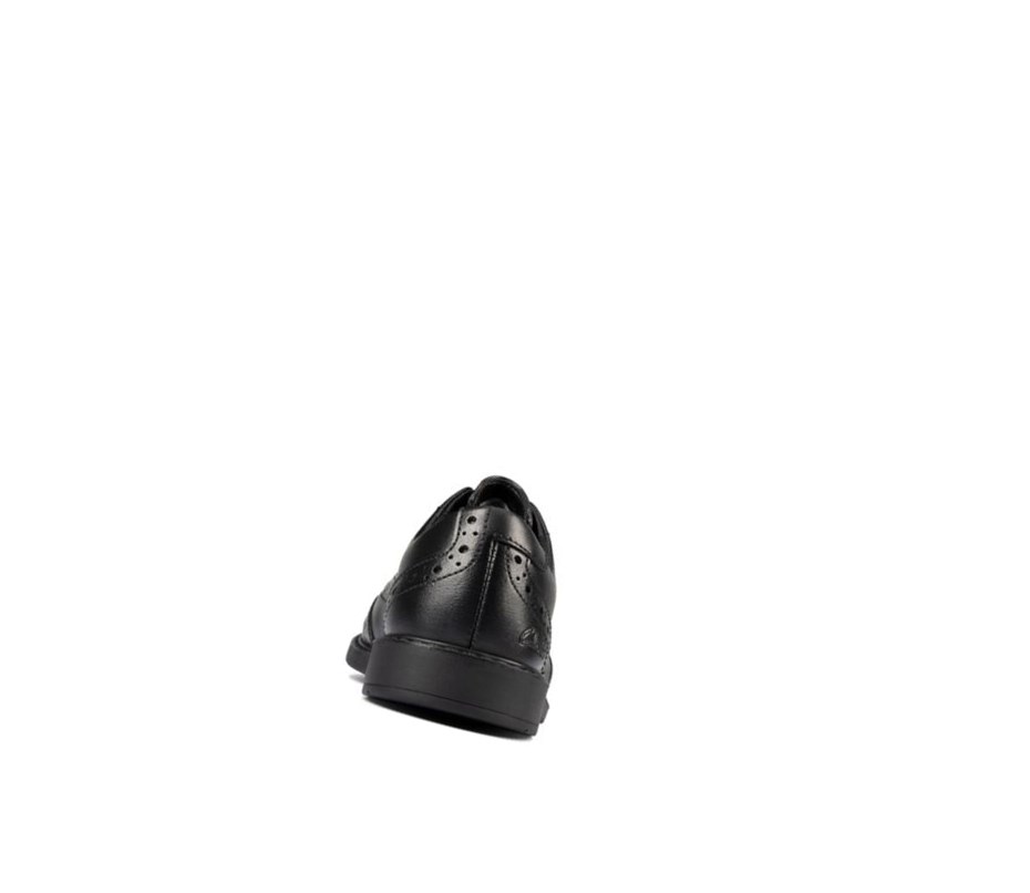 Clarks Scala Leder Schulschuhe Jungen Schwarz | UREL14230