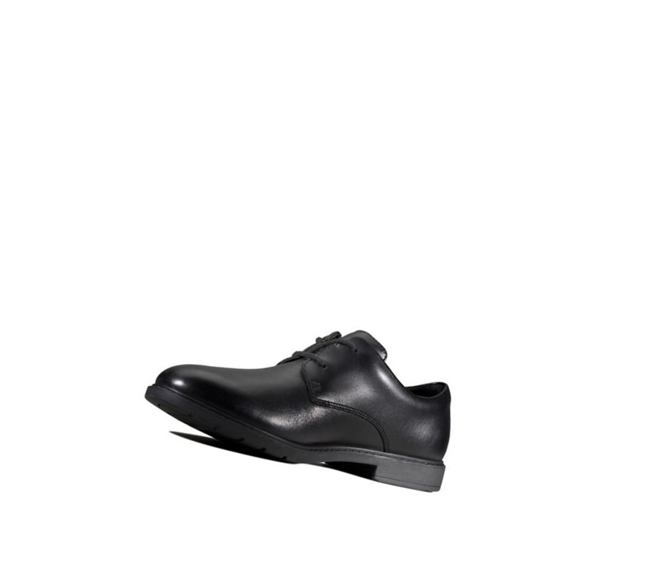 Clarks Scala Loop Leder Schulschuhe Mädchen Schwarz | CGHT18037