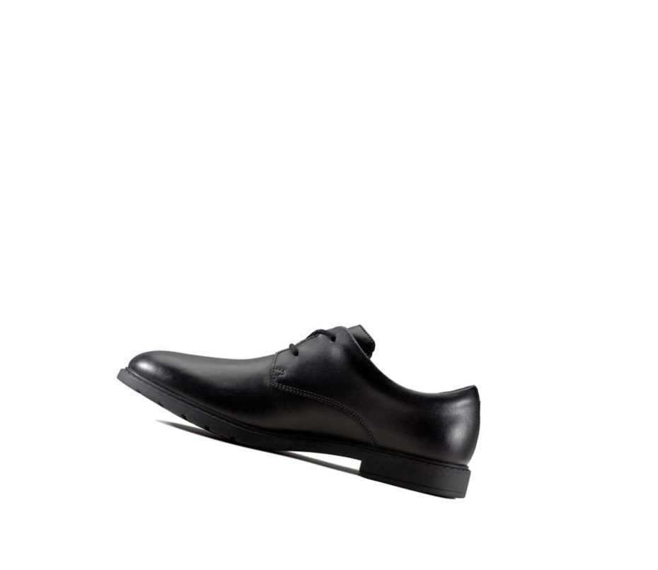 Clarks Scala Loop Leder Schulschuhe Mädchen Schwarz | CGHT18037