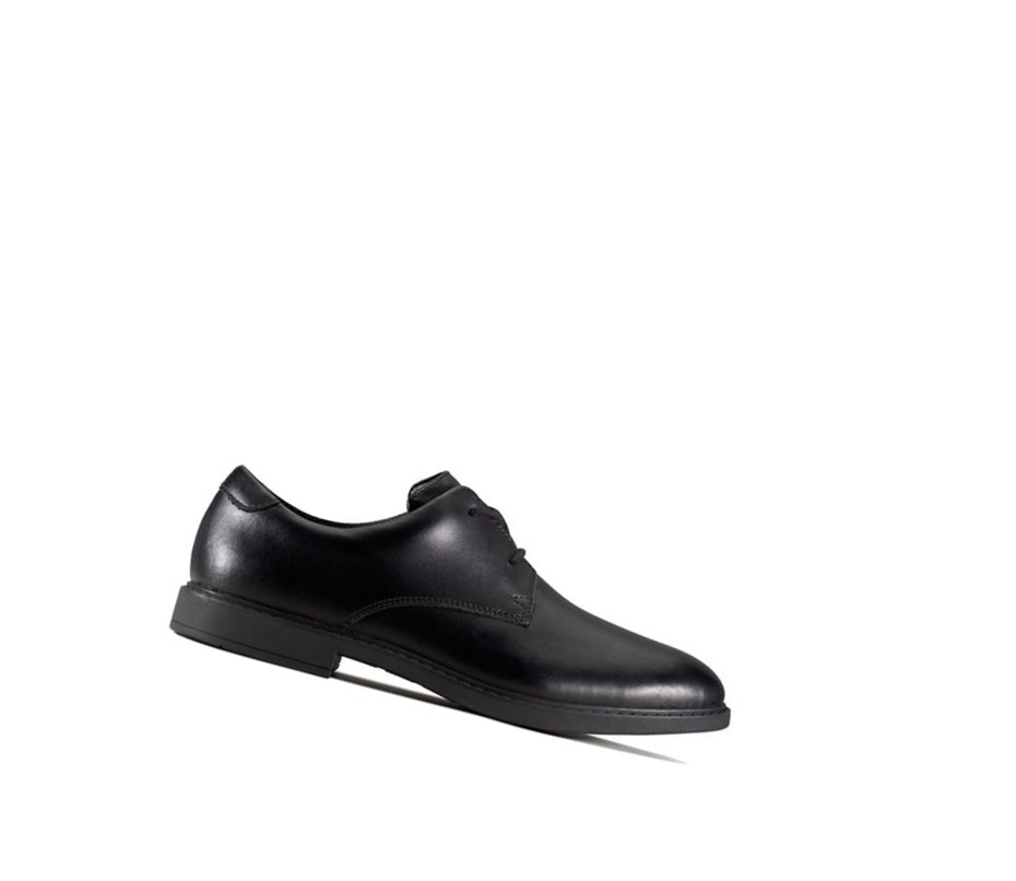 Clarks Scala Loop Leder Schulschuhe Mädchen Schwarz | CGHT18037