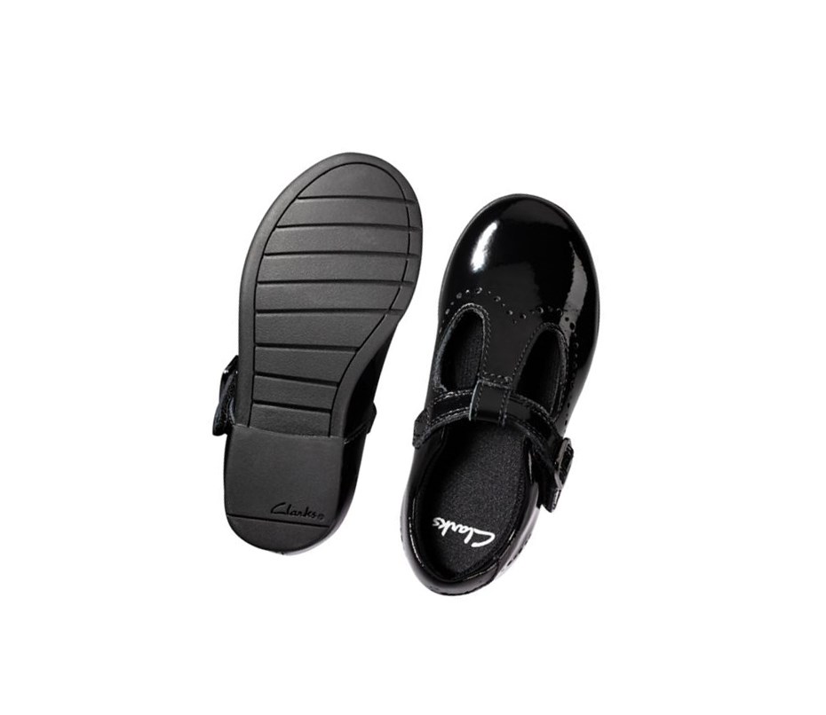 Clarks Scala Seek Lack Freizeitschuhe Mädchen Schwarz | VDCO62957