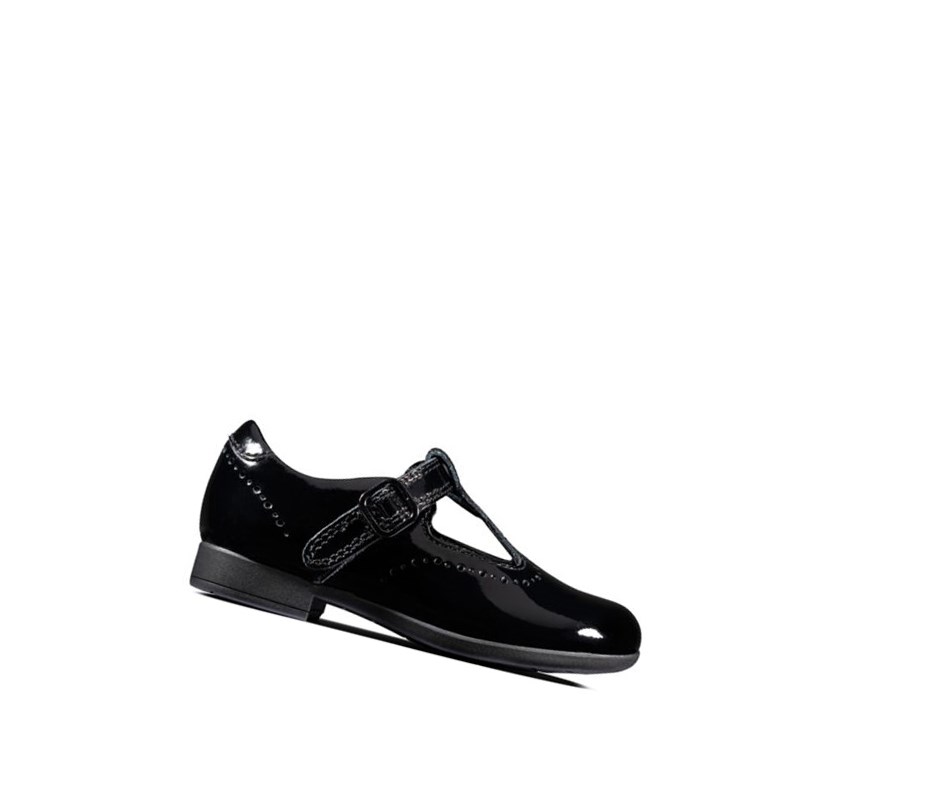Clarks Scala Seek Lack Freizeitschuhe Mädchen Schwarz | VDCO62957