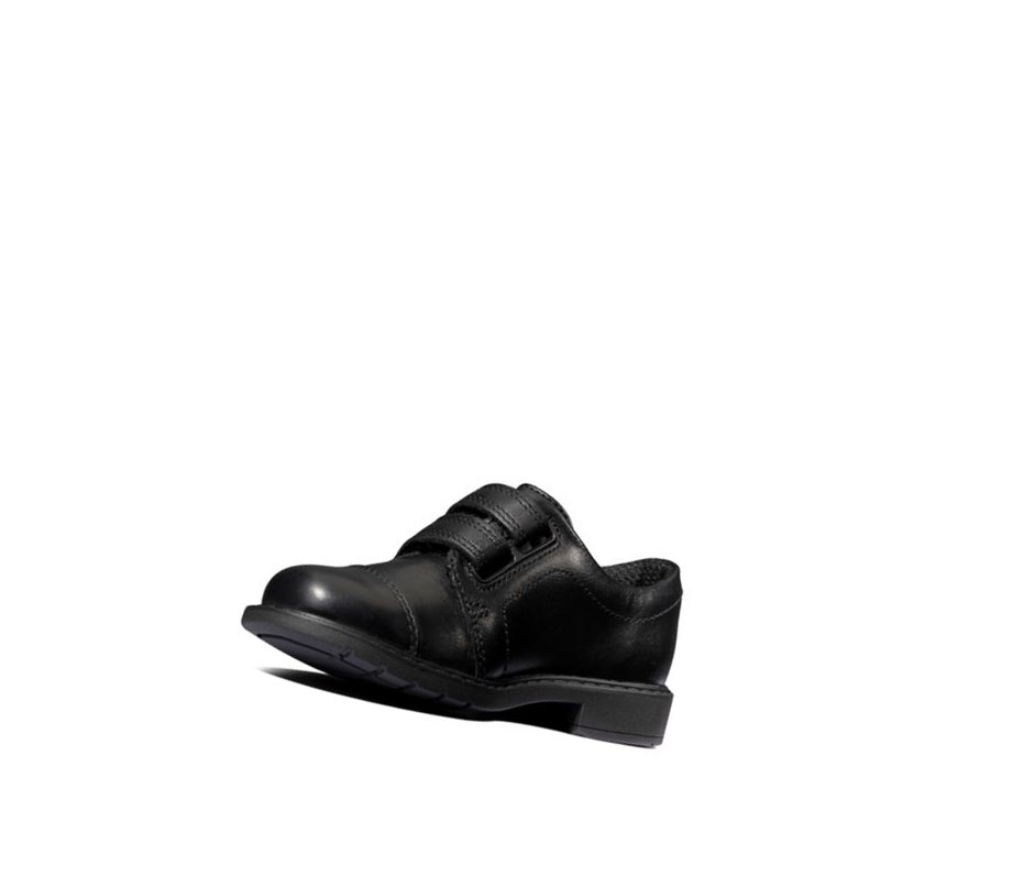 Clarks Scala Skye Leder Lederschuhe Jungen Schwarz | QAXI87062