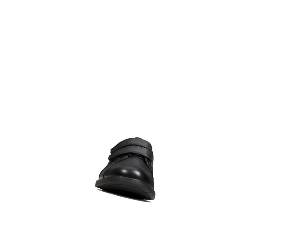 Clarks Scala Skye Leder Schulschuhe Jungen Schwarz | MSLG13762