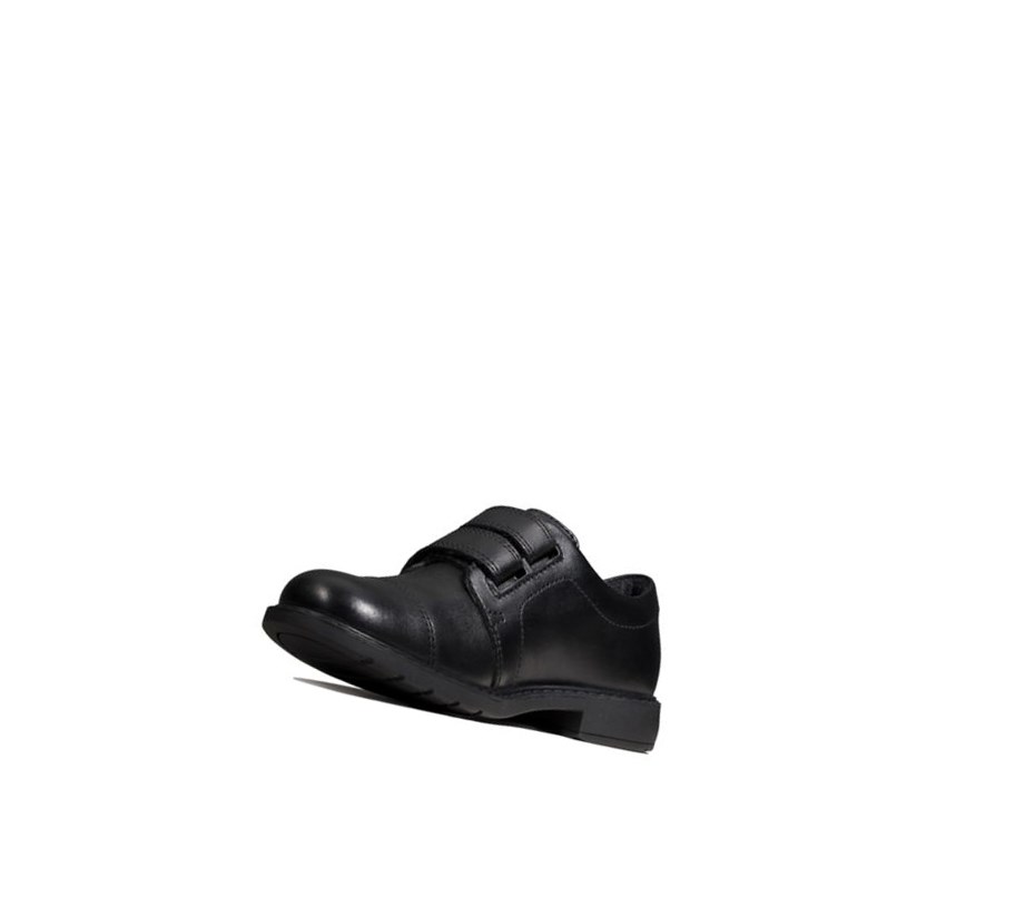 Clarks Scala Skye Leder Schulschuhe Jungen Schwarz | MSLG13762