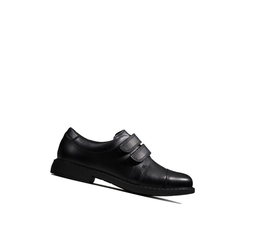 Clarks Scala Skye Leder Schulschuhe Jungen Schwarz | MSLG13762