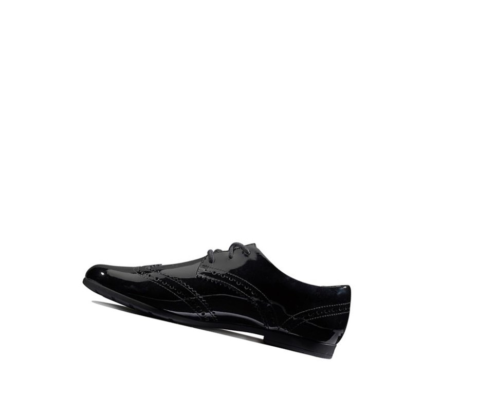 Clarks Scala Spitze Lack Leder Schulschuhe Mädchen Schwarz | DIMA76249