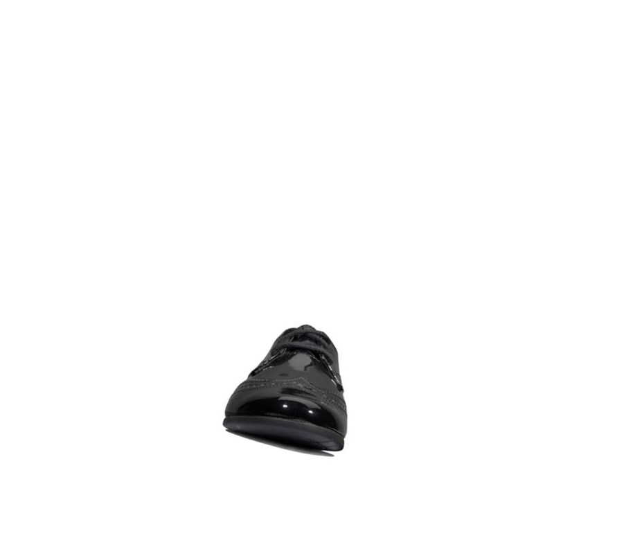 Clarks Scala Spitze Lack Schulschuhe Mädchen Schwarz | RTVM65287