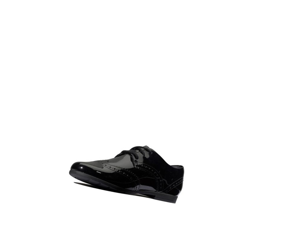 Clarks Scala Spitze Lack Schulschuhe Mädchen Schwarz | RTVM65287