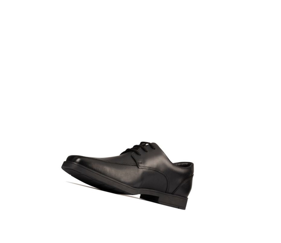 Clarks Scala Step Leder Schulschuhe Jungen Schwarz | DXHV37182