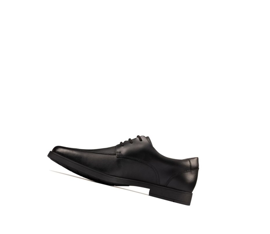 Clarks Scala Step Leder Schulschuhe Jungen Schwarz | DXHV37182