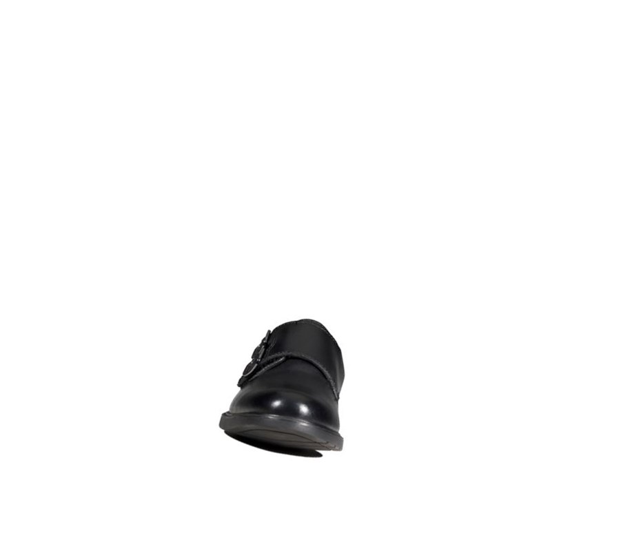 Clarks Scala Street Leder Schulschuhe Jungen Schwarz | XHIM90653