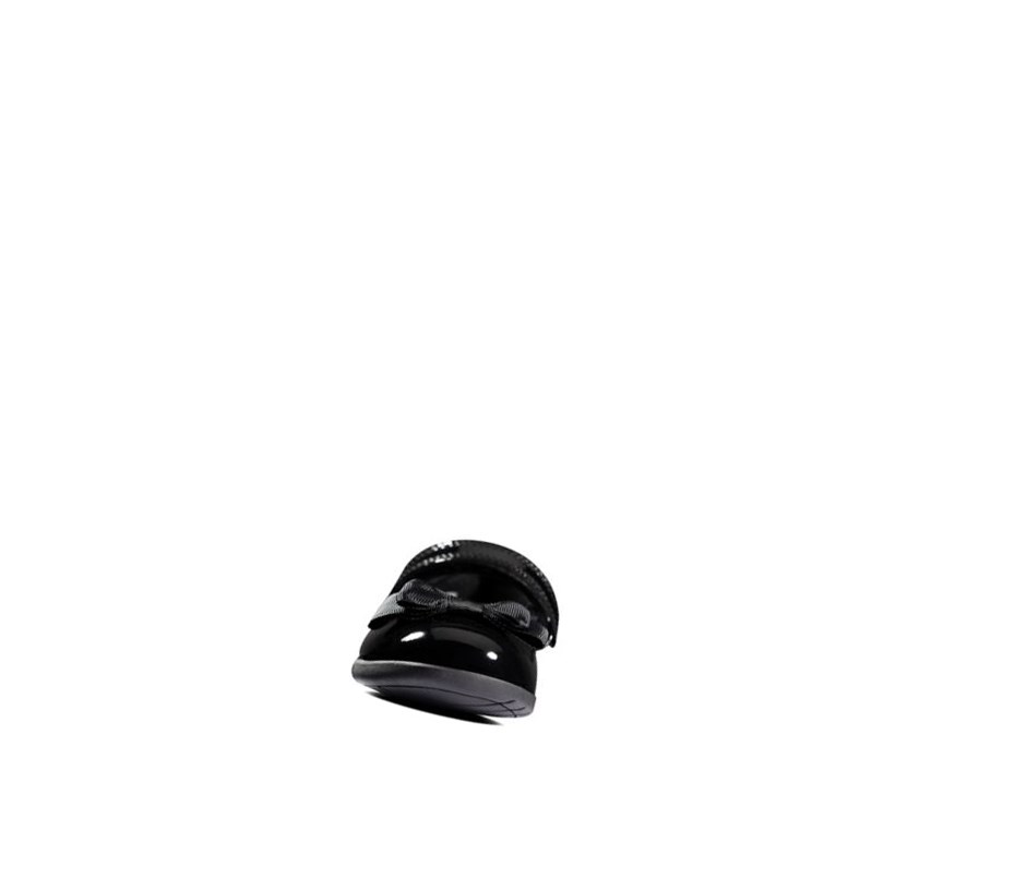 Clarks Scala Tap Lack Textil Freizeitschuhe Mädchen Schwarz | ZGEO45763