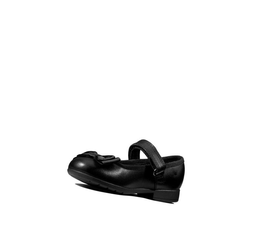 Clarks Scala Tap Leder Lederschuhe Mädchen Schwarz | LNYB61502