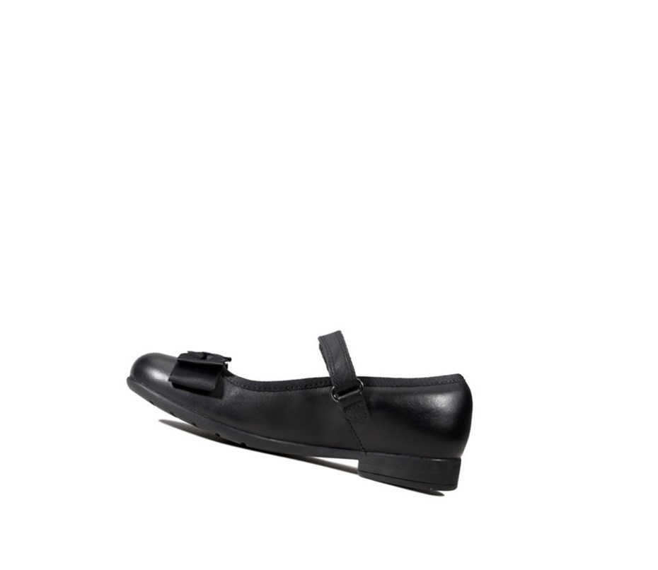 Clarks Scala Tap Leder Schulschuhe Mädchen Schwarz | RTHK61708