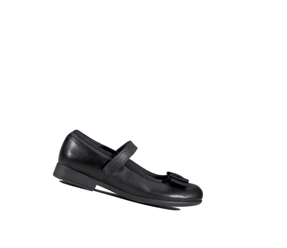 Clarks Scala Tap Leder Schulschuhe Mädchen Schwarz | RTHK61708