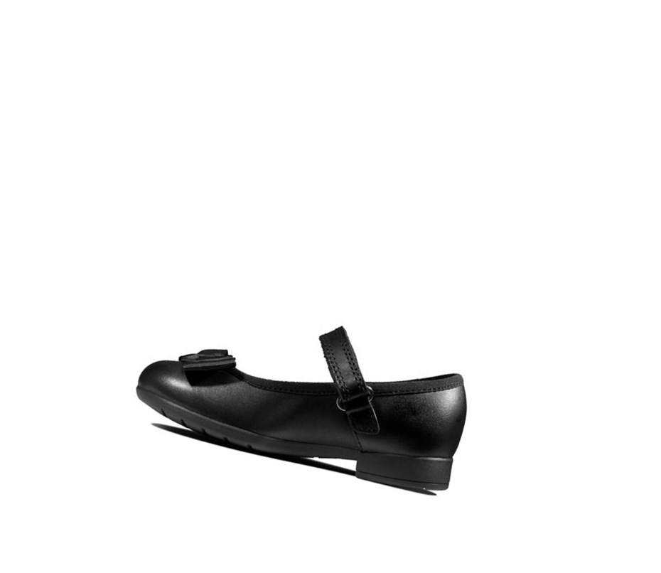 Clarks Scala Tap Leder Schulschuhe Mädchen Schwarz | ZFCW45213
