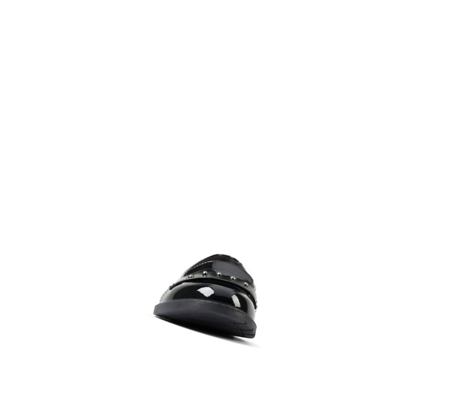 Clarks Scala Walk Lack Leder Slip On & Loafers Mädchen Schwarz | QMJG28741