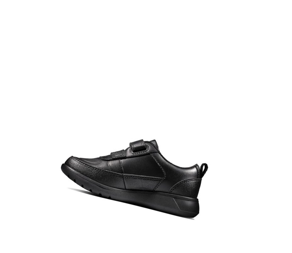 Clarks Scape Flare Leder Schulschuhe Jungen Schwarz | FBYD84031