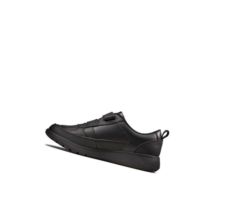 Clarks Scape Flare Leder Schulschuhe Jungen Schwarz | OEFU14260