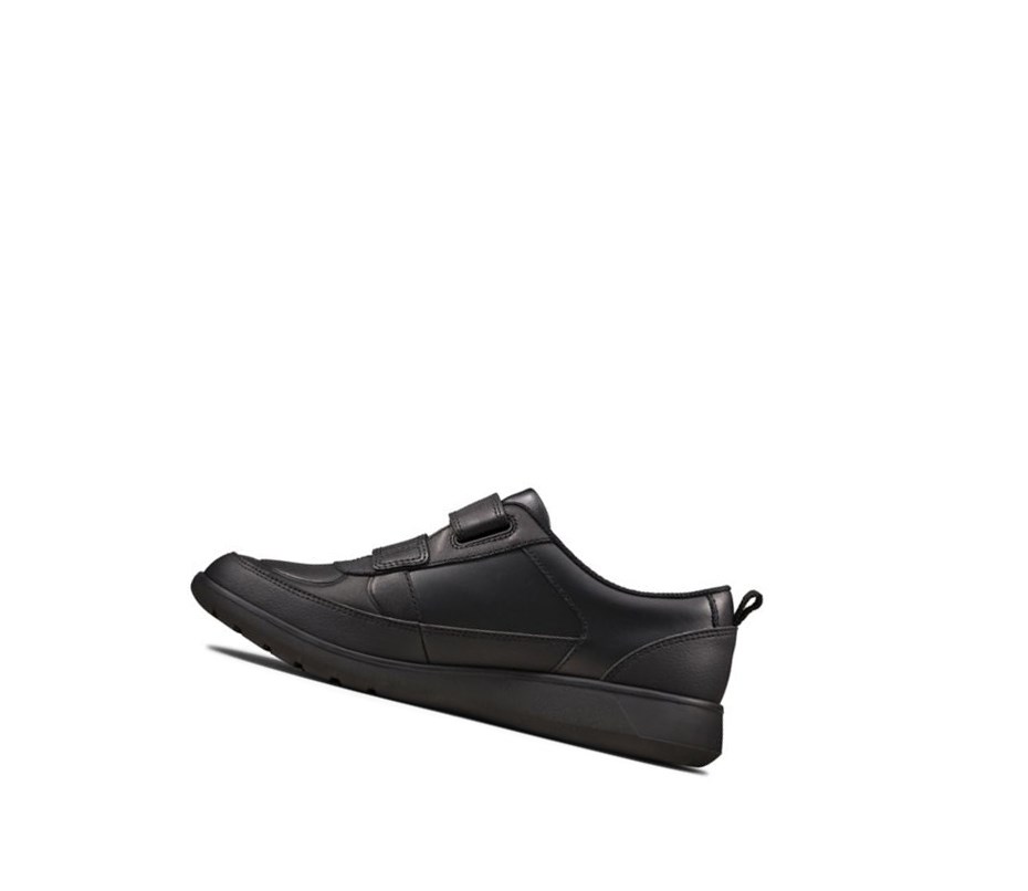 Clarks Scape Flare Leder Schulschuhe Mädchen Schwarz | GAFR82907