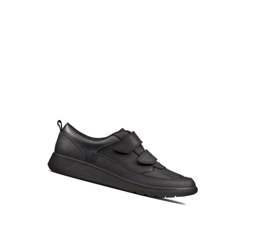 Clarks Scape Flare Leder Schulschuhe Mädchen Schwarz | GAFR82907