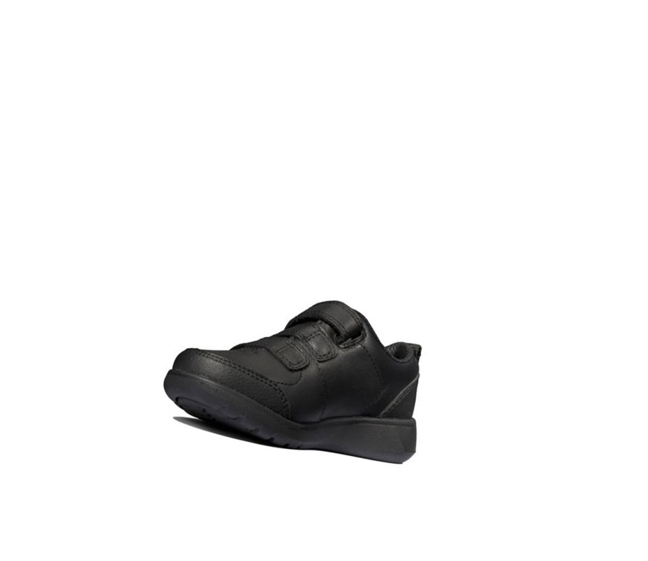 Clarks Scape Sky Leder Schulschuhe Jungen Schwarz | VODY01975