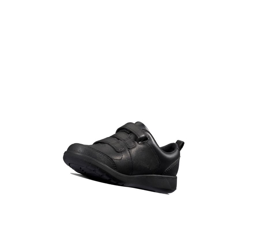 Clarks Scape Sky Leder Schulschuhe Mädchen Schwarz | BAVT89321