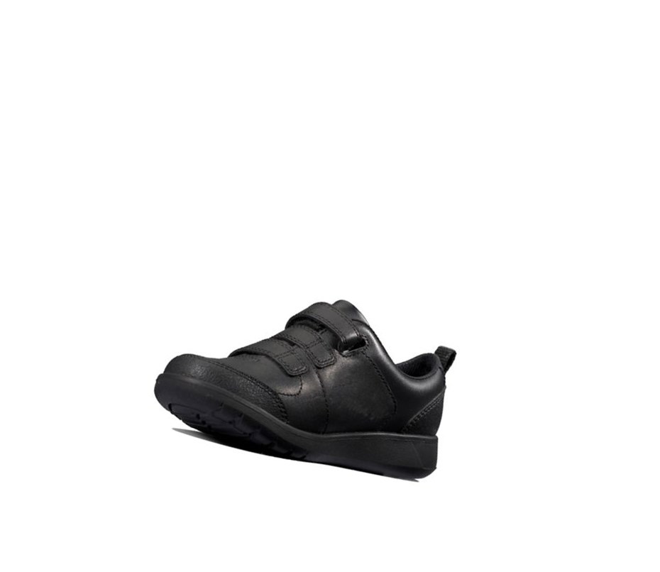 Clarks Scape Sky Leder Schulschuhe Mädchen Schwarz | KGLQ15926