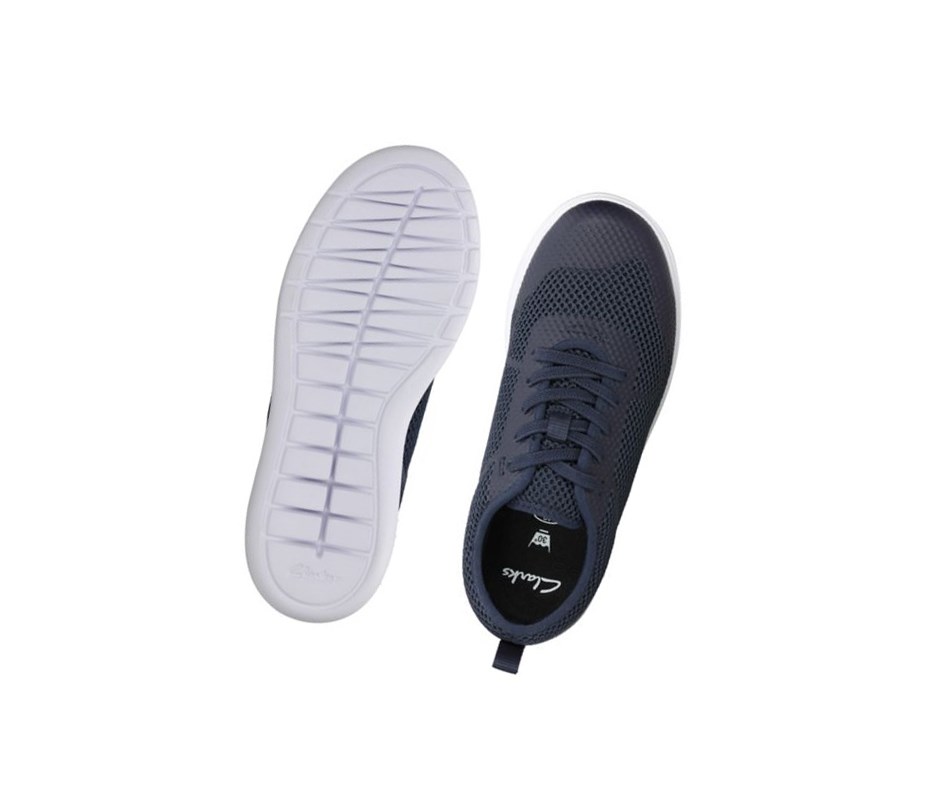 Clarks Scape Soar Synthetik Sneakers Jungen Navy | WUBM21380