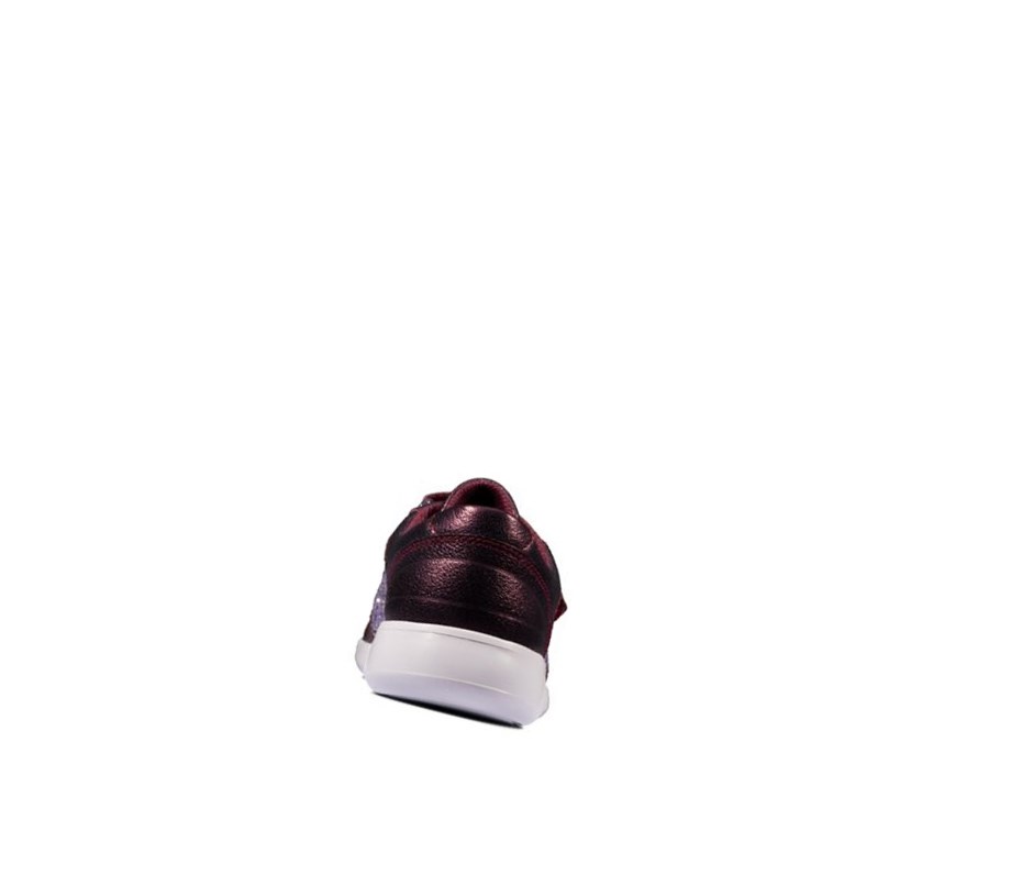 Clarks Scape Spirit Leder Sneakers Mädchen Bordeaux | AGTB89065