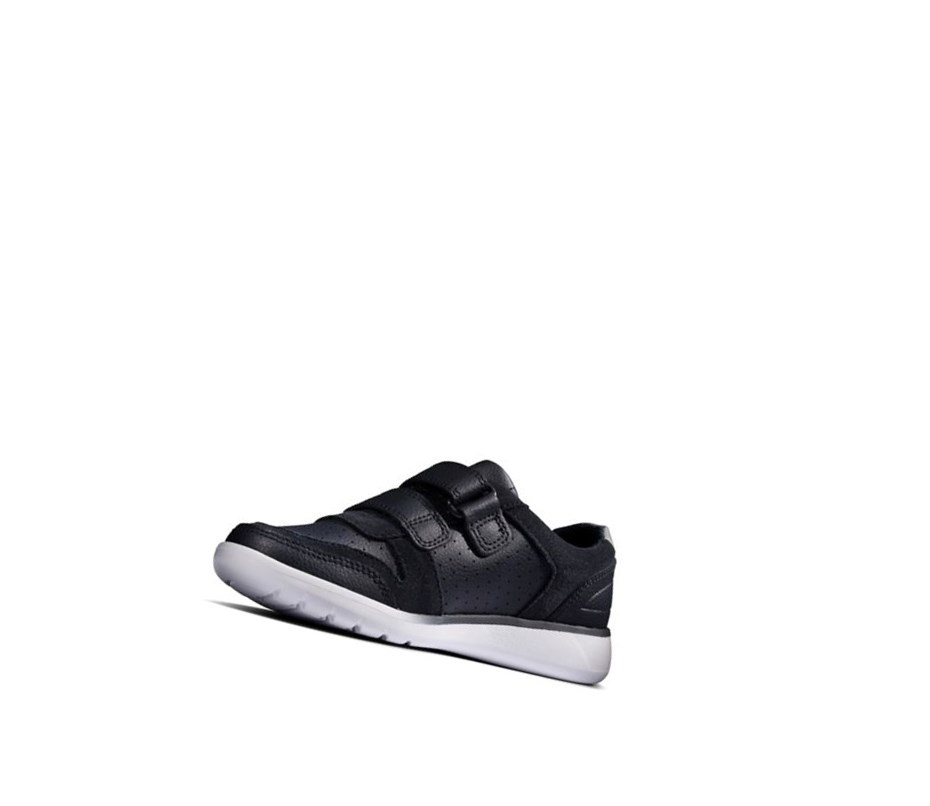 Clarks Scape Spirit Leder Sneakers Mädchen Navy | POFK95160
