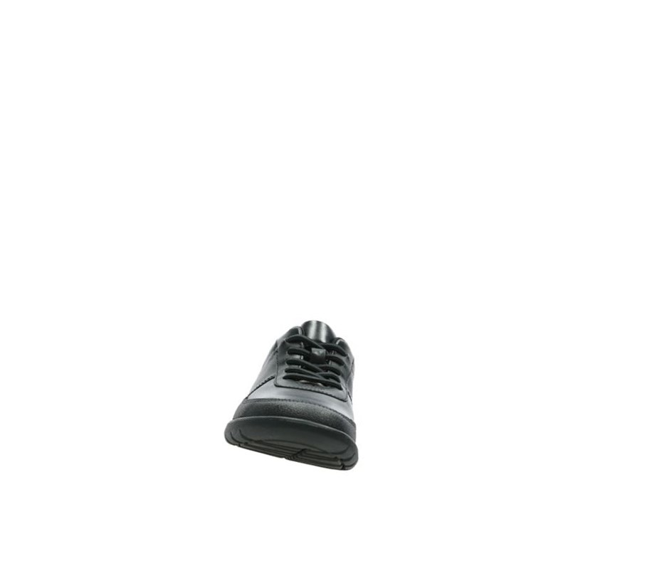 Clarks Scape Street Leder Schulschuhe Jungen Schwarz | MGXV49806