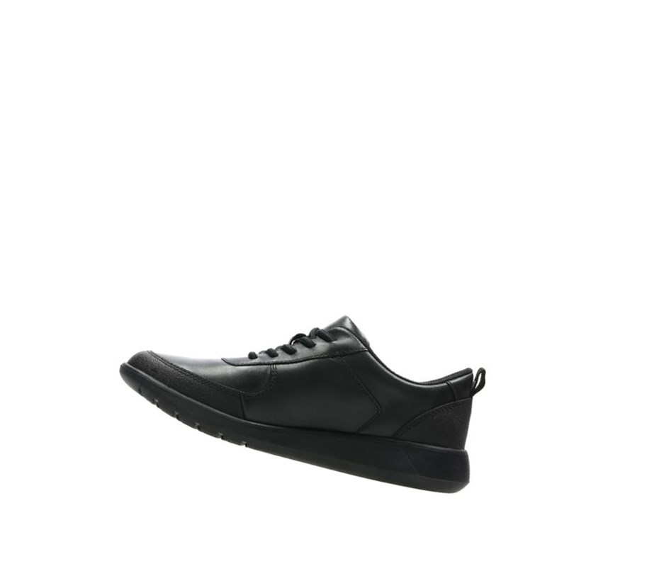 Clarks Scape Street Leder Schulschuhe Jungen Schwarz | MGXV49806