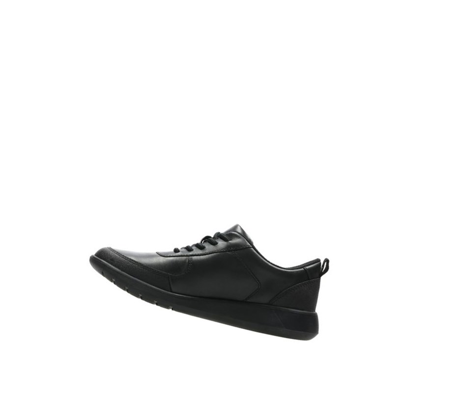 Clarks Scape Street Leder Schulschuhe Mädchen Schwarz | FCPA37495