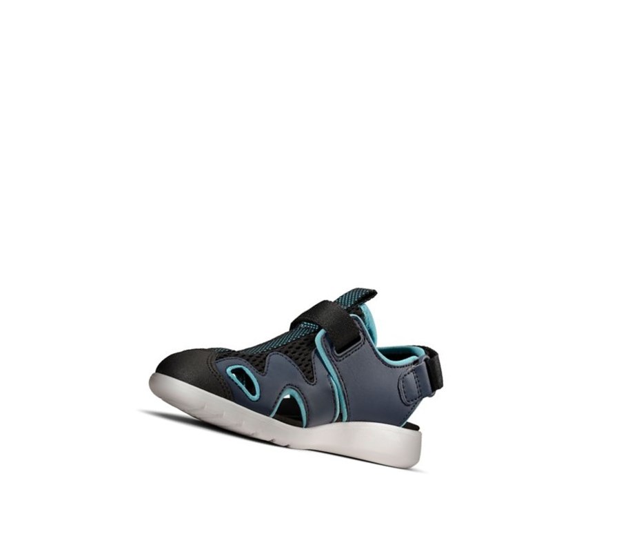 Clarks Scape Surf Synthetik Lässige Sandalen Mädchen Navy | DIVN21640