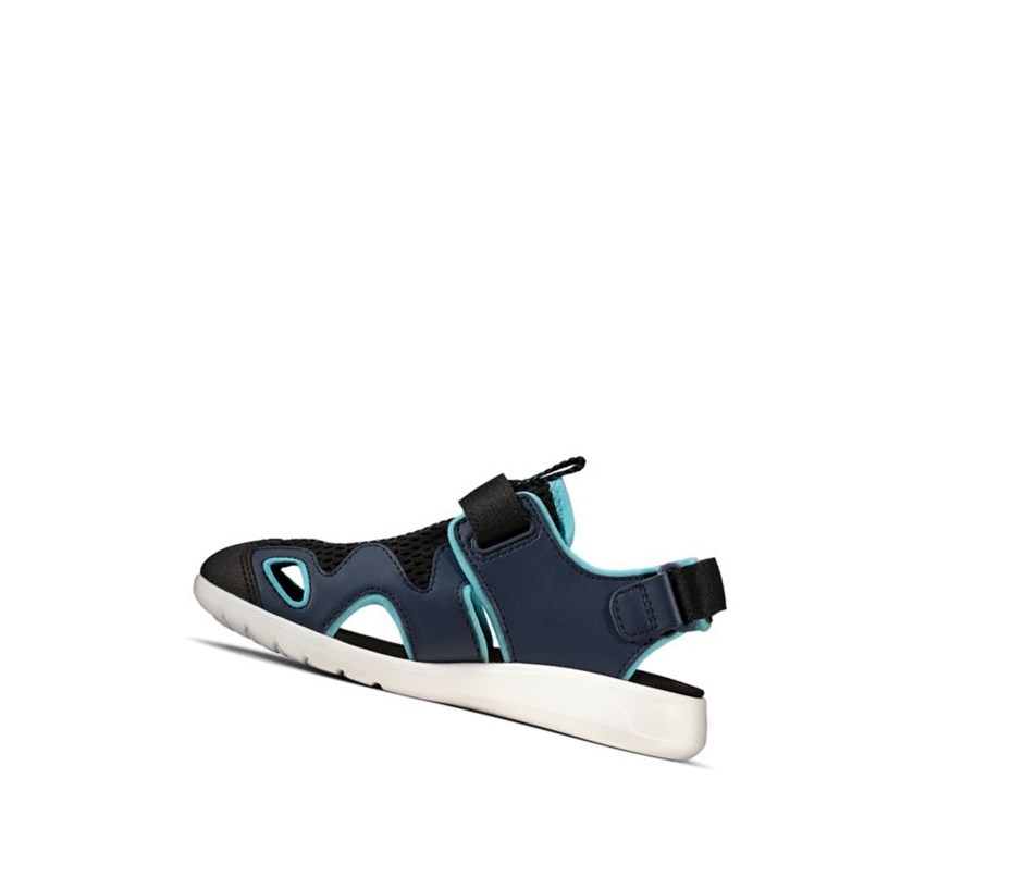 Clarks Scape Surf Synthetik Lässige Sandalen Mädchen Navy | DIVN21640